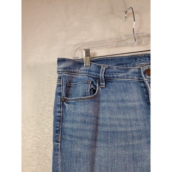 LOFT Jeans Womens Size 32 Blue Denim Cotton Pockets Flat Front Straight Leg - Picture 6 of 10